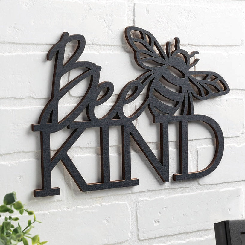 Bee Kind Wood Hanging Plaque#select-color_black