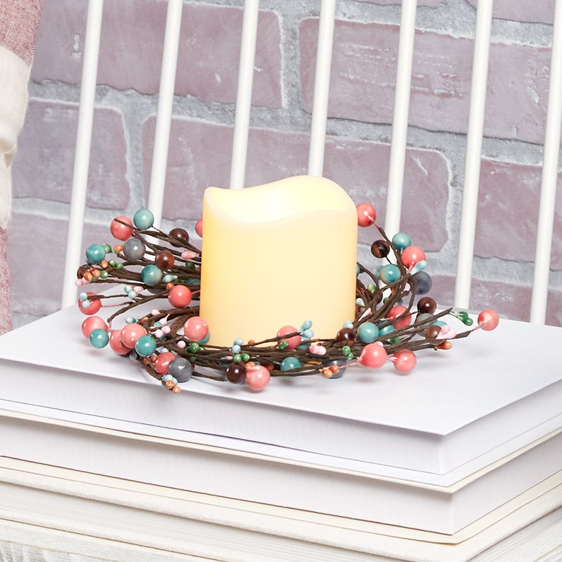 Colorful Country Berry Wreath, Garland or LED Candle