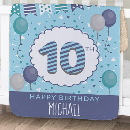 Personalized Birthday Sherpa Throws