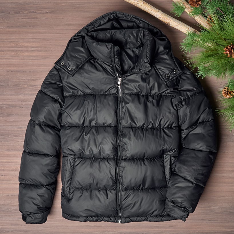 Men's Black Puffer Jacket#select-size_xl