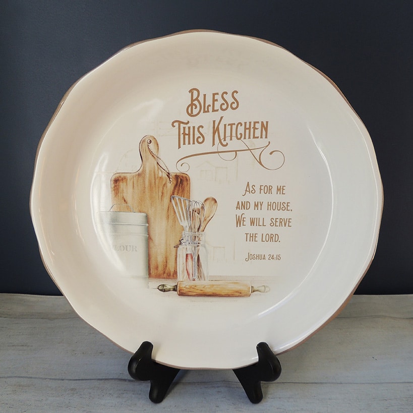 Bless This Kitchen Religious Decor - Pie Plate or Kitchen Prayer Plaque#select-item_pie-plate