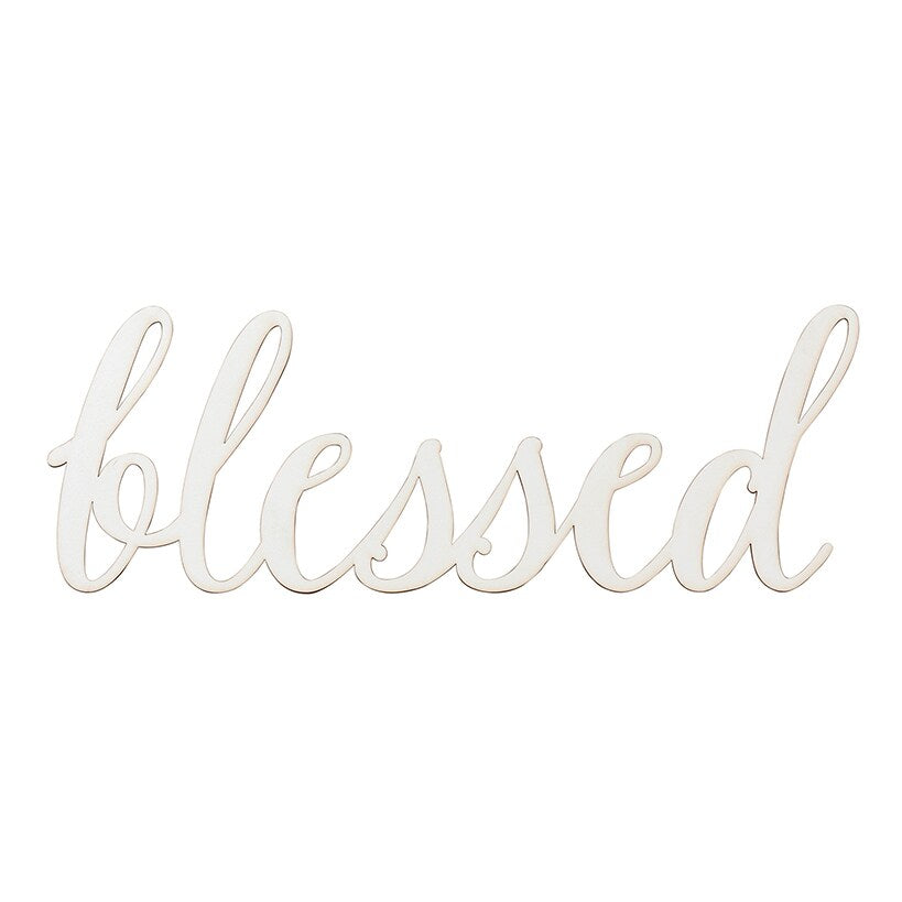 Blessed Wood Décor Plaque#select-color_white