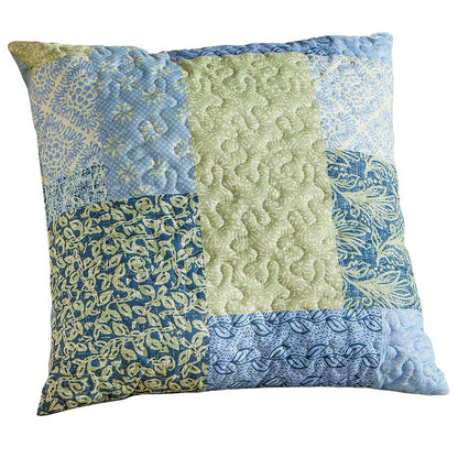 Blue Floral Patch Accent Pillow