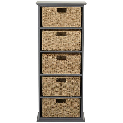 Wooden Shelving Unit with Seagrass Drawers