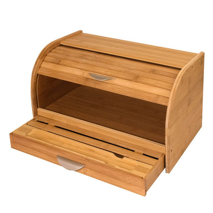 Bread Box with Bamboo Cutting Board
