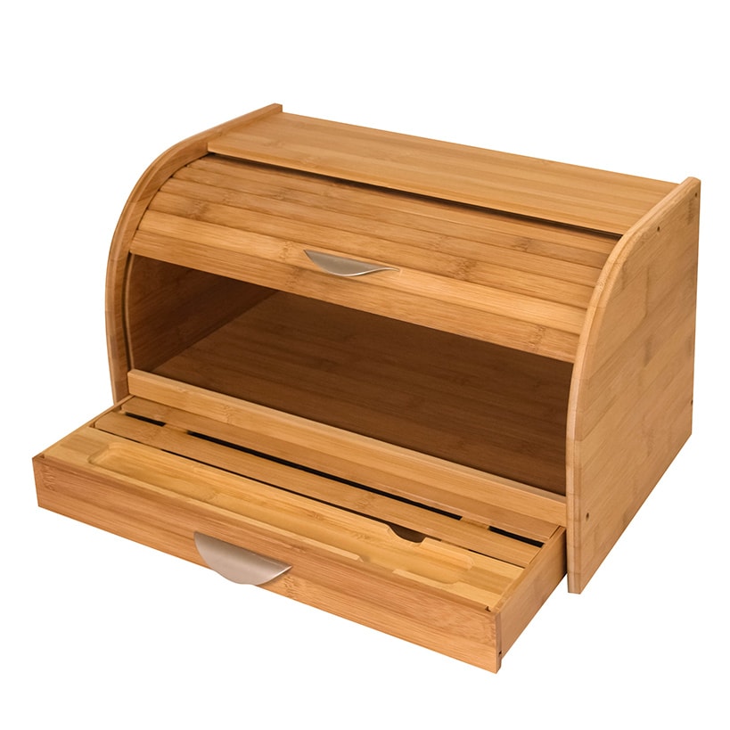 Bread Box with Bamboo Cutting Board