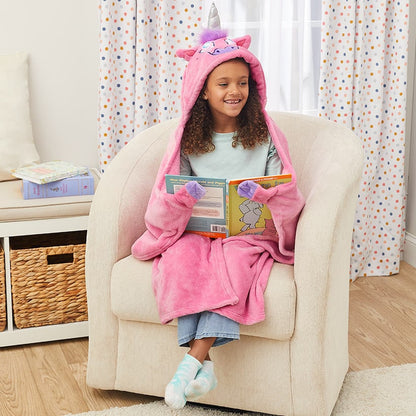 Bright Eyes™ Unicorn Blanket - Hooded Fleece with LED Eyes