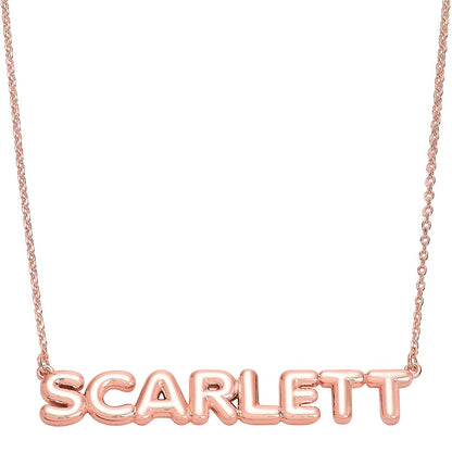 Personalized Nameplate Bubble Letter Necklace