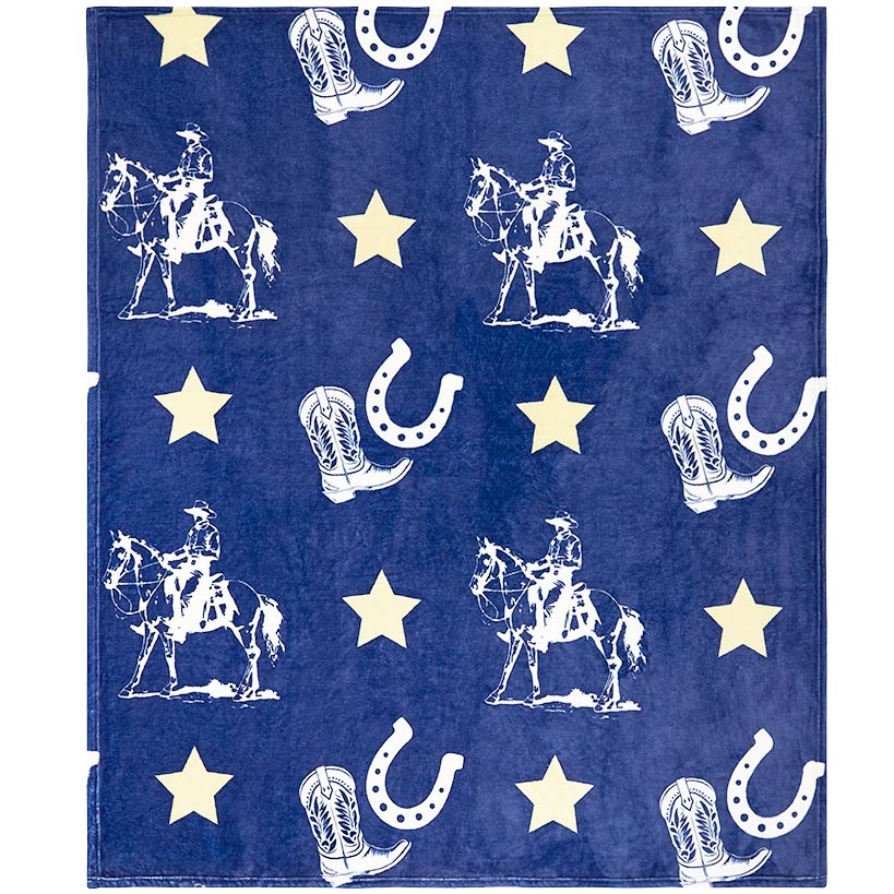 Buckaroo Cowboy 50" x 60" Fleece Plush Throw