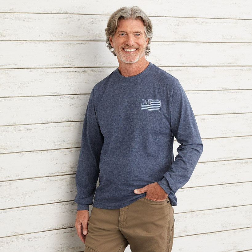 Men's Buckhorn River Americana Long Sleeve Graphic T-Shirt#select-color_blue