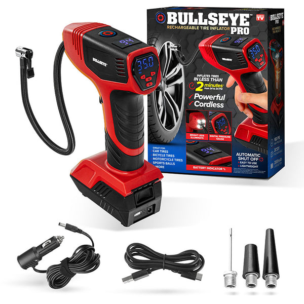 Bullseye™ Pro Rechargeable Tire Inflator - Fast, Portable, and ...
