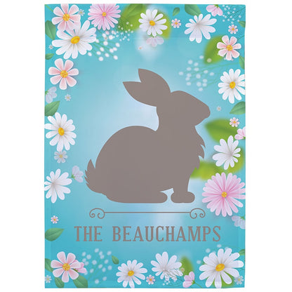 Personalized Daisy with Bunny Silhouette Garden Flag