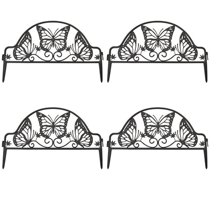 Butterfly Garden Border Fence Edging -Set of 4