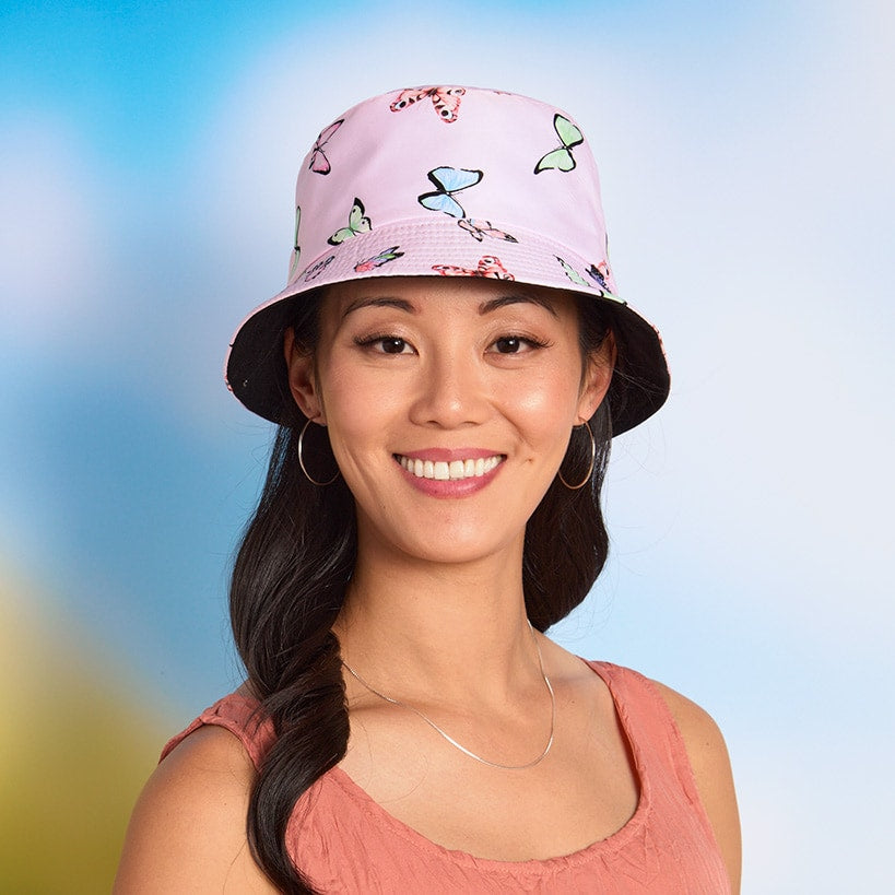 Women's Butterfly Summer Bucket Hat#select-color_pink