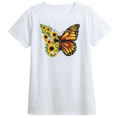 Women's Butterfly Short Sleeve Graphic T-Shirt