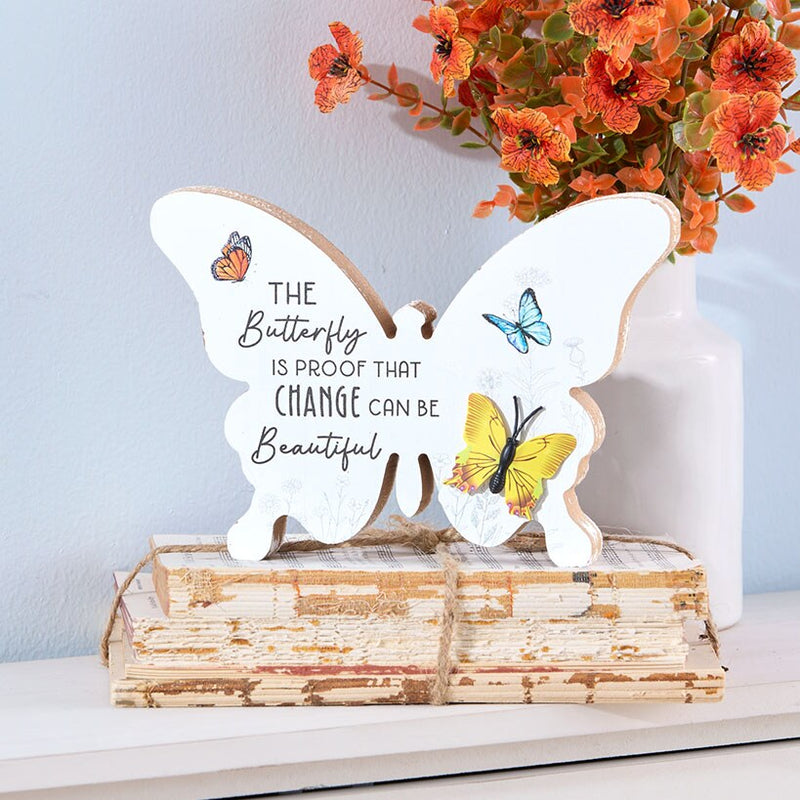 Vibrant Butterfly Sentiment Hanging Sign or Block Signs | LTD Commodities