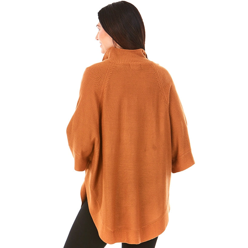 Button-Front Sweater Ponchos