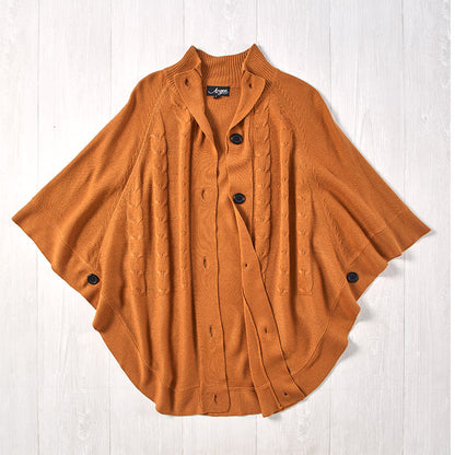 Button-Front Sweater Ponchos