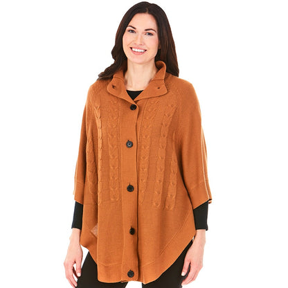 Button-Front Sweater Ponchos