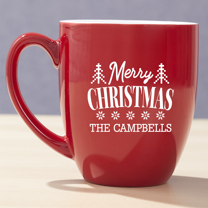 Personalized Christmas Red Bistro Mug