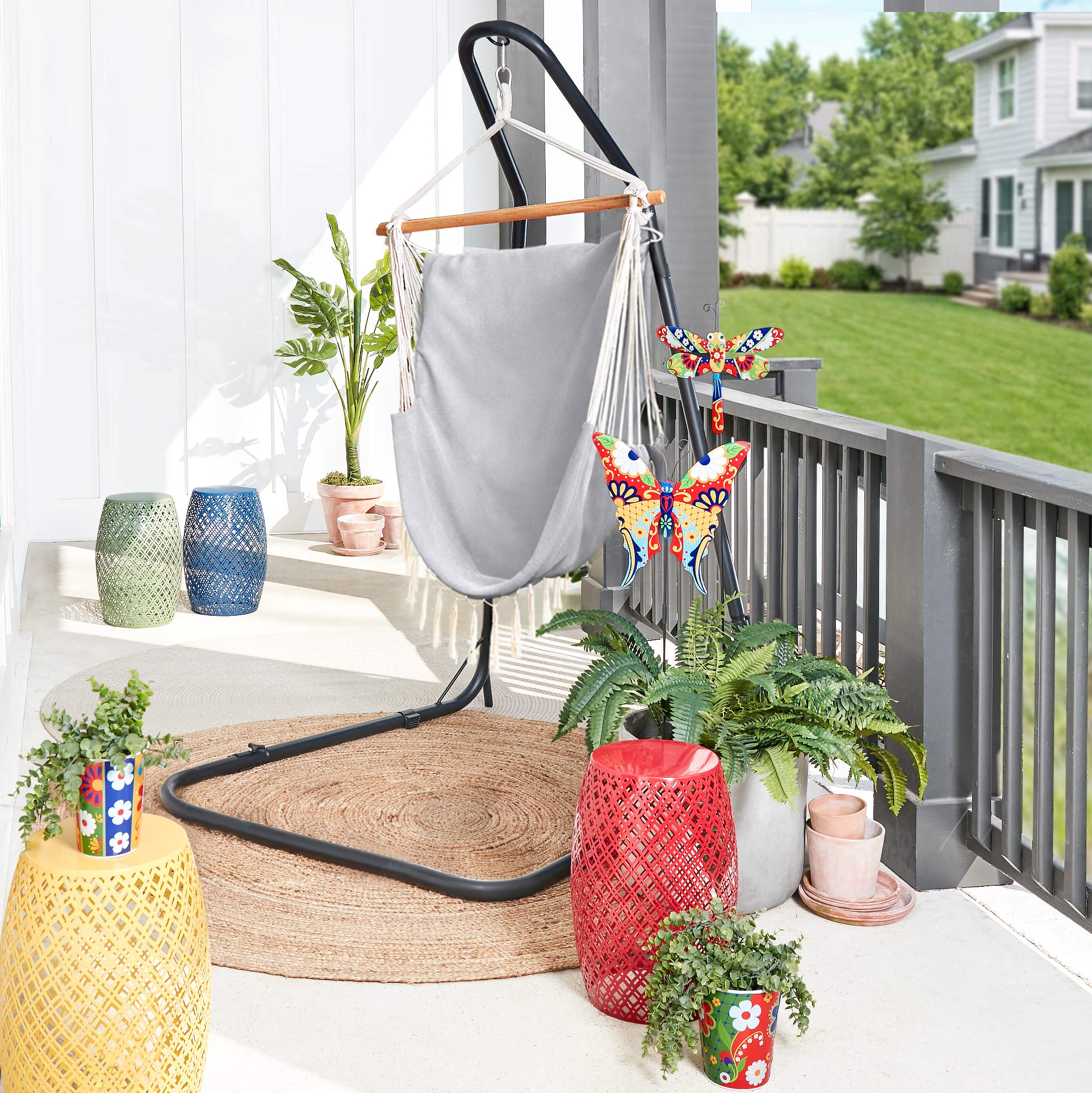 Talavera-Inspired Garden Stakes-Butterfly or Hummingbird