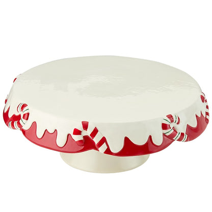 Candy Cane Cake Plate or Set of 3 Serving Bowls