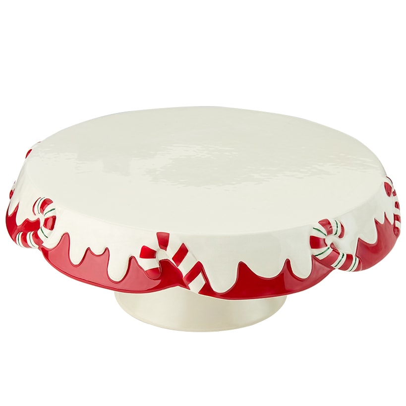 Candy Cane Cake Plate or Set of 3 Serving Bowls