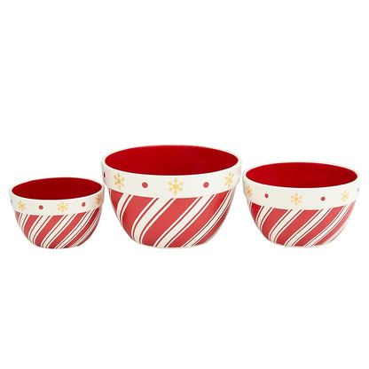 Candy Cane Cake Plate or Set of 3 Serving Bowls