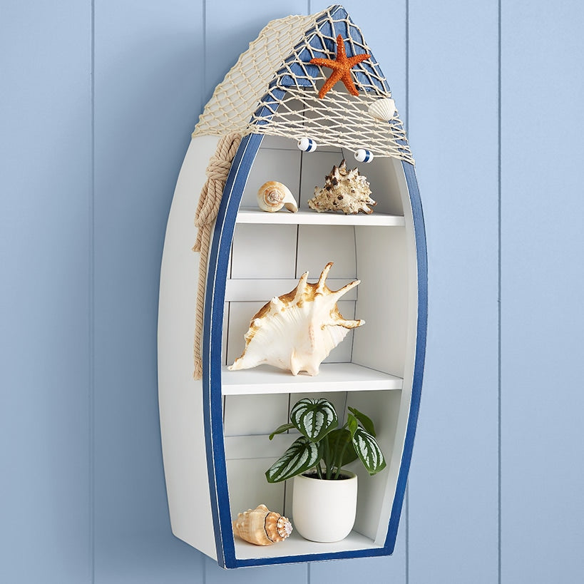 Canoe Wall Decor - Nautical Art for Home or Office#select-color_white/blue