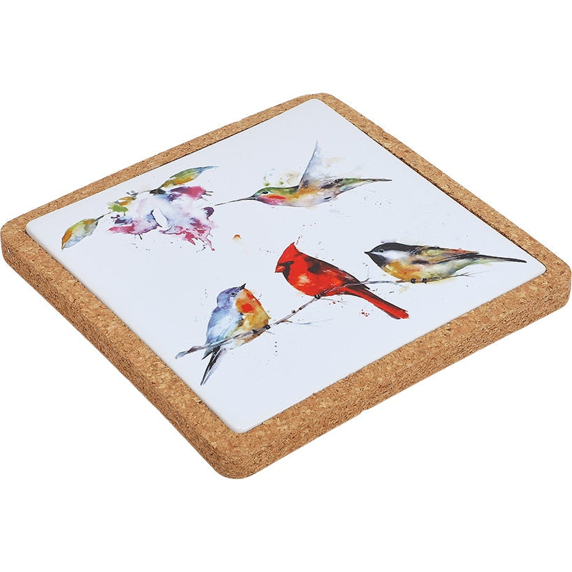 Cardinal & Friends Cork Trivet