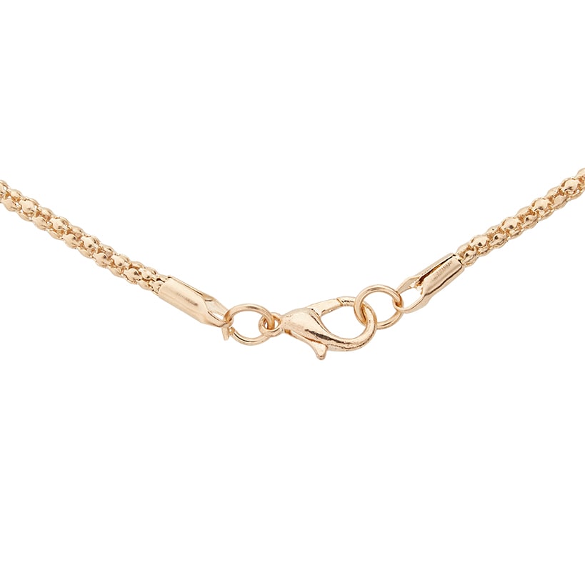 Cat Eye Stone Flower with Gold Chain Necklace