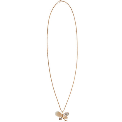 Cat Eye Stone Flower with Gold Chain Necklace