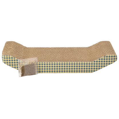 Cat Scratcher Chaise - Durable Corrugated Cardboard with Catnip