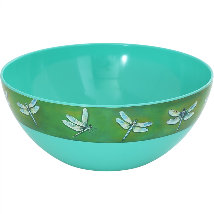Charming Green Dragonfly Salad Bowl in Melamine