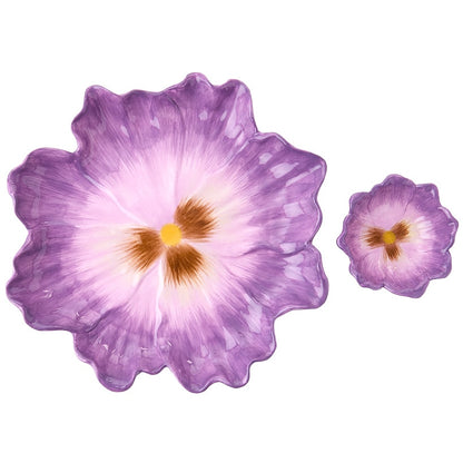 Chip and Dip Flower Ceramic Serving Platter