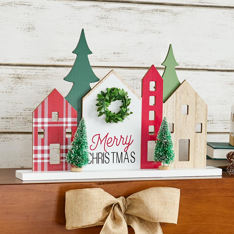 Christmas Wooden Tree Farm or Village Tabletop Décor#select-item_village