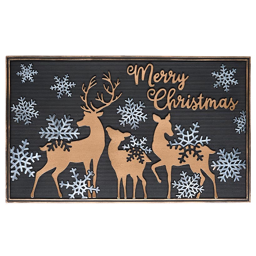 Christmas Deer Set of 2 Stair Treads or Doormat
