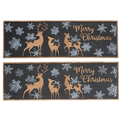 Christmas Deer Set of 2 Stair Treads or Doormat