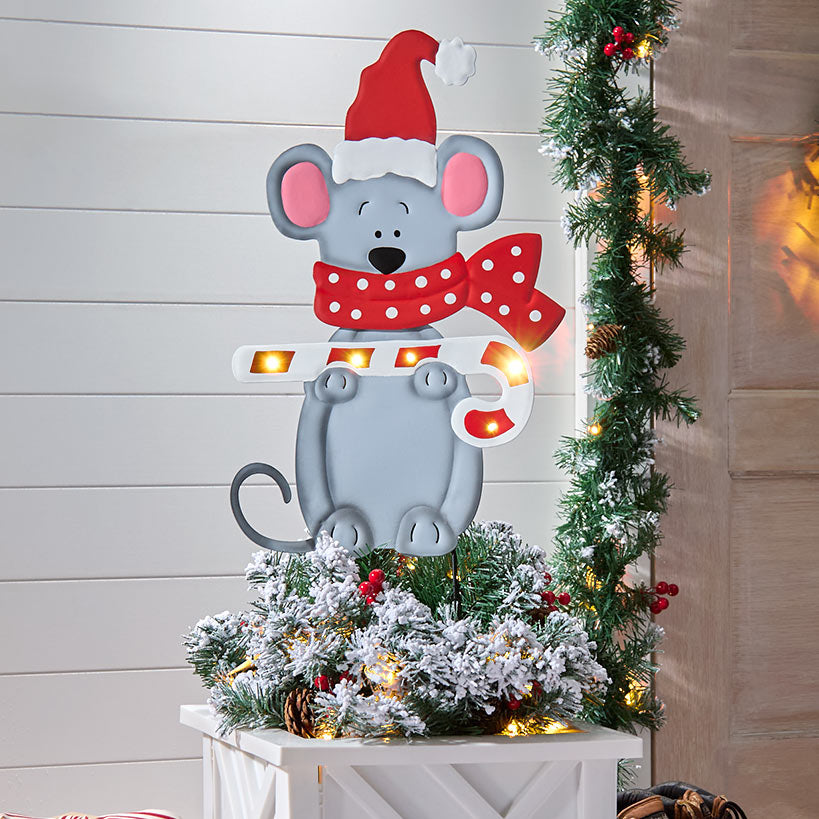 Christmas Mouse Garden Stake
