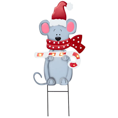 Christmas Mouse Garden Stake