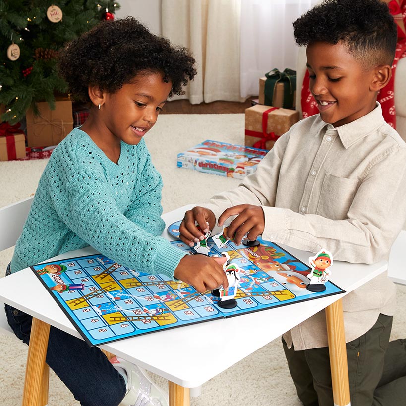 Christmas Snakes and Ladders Game - Family Board Game for Kids and Adults