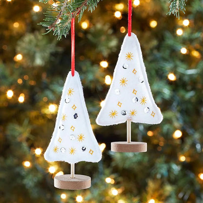 Sets of 2 Embellished Plush Tree Ornaments