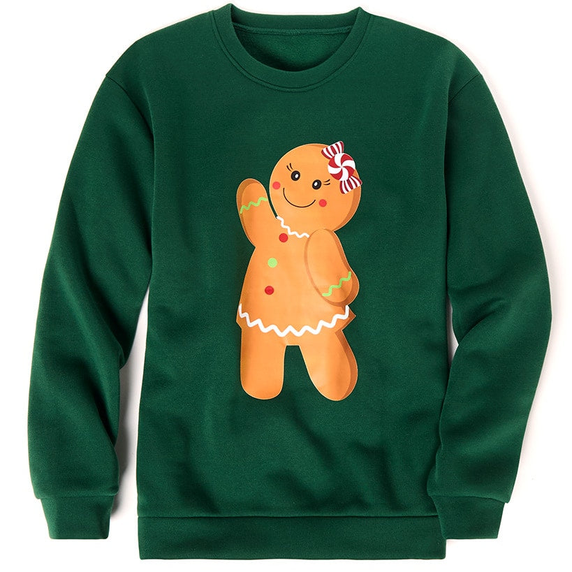 Women's Christmas Crew Neck Sweatshirt - Gingerbread or Snowman