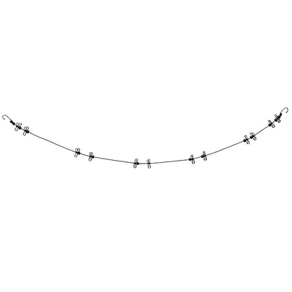 Camping Retractable Clothesline - 12 Pins, 13 Buckles and 70" Long