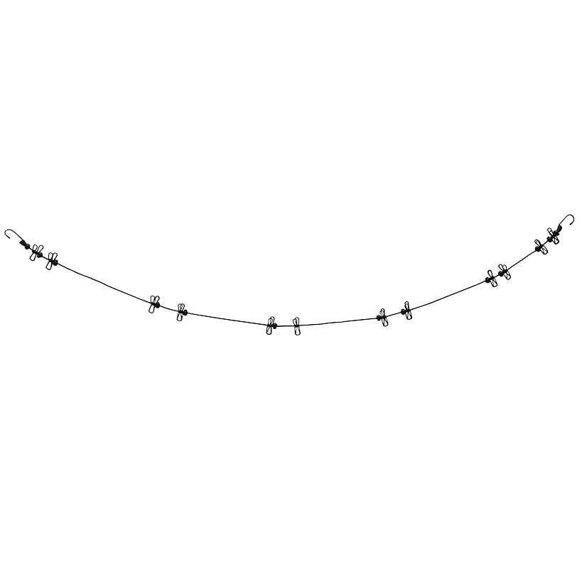 Camping Retractable Clothesline - 12 Pins, 13 Buckles and 70" Long