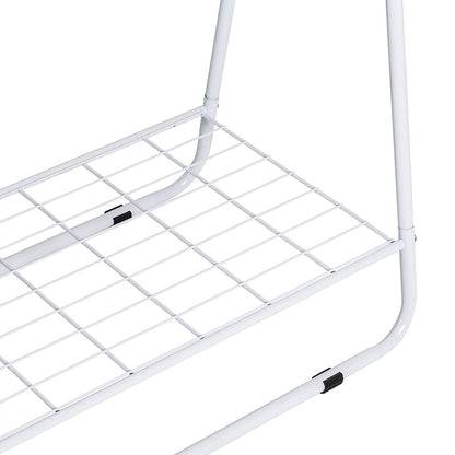 Clothing Rack with Shelves and Hanging Bar White