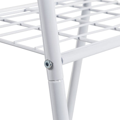 Clothing Rack with Shelves and Hanging Bar White