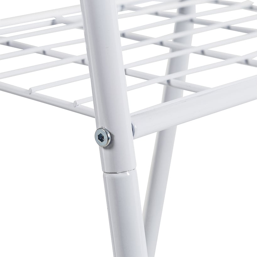 Clothing Rack with Shelves and Hanging Bar White