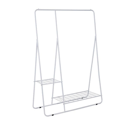 Clothing Rack with Shelves and Hanging Bar White