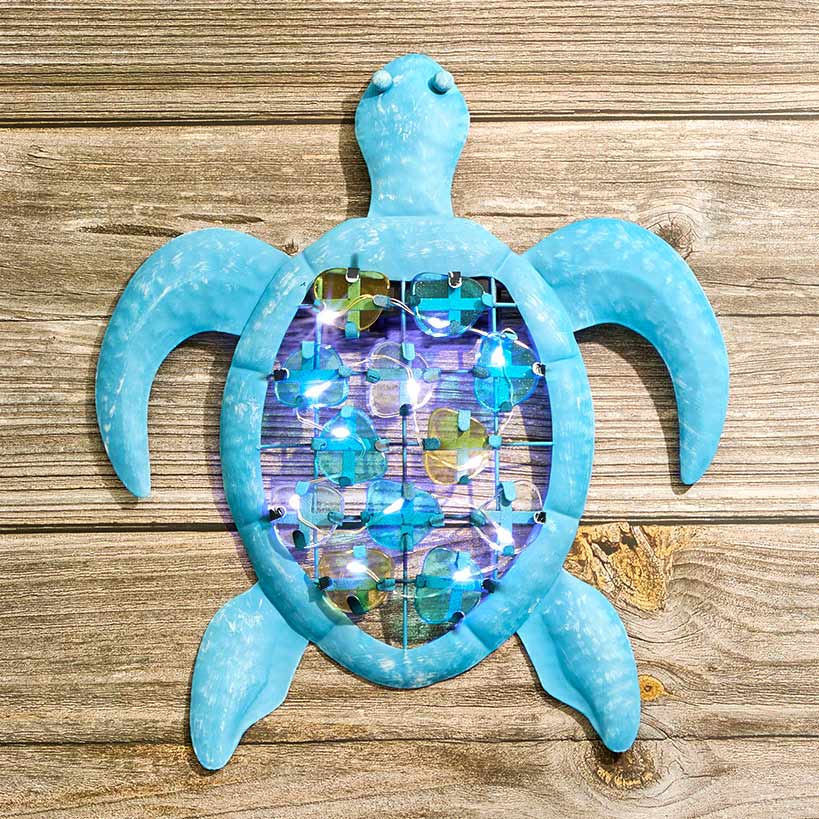 Lighted Outdoor Coastal Metal Wall Decor#select-art_turtle